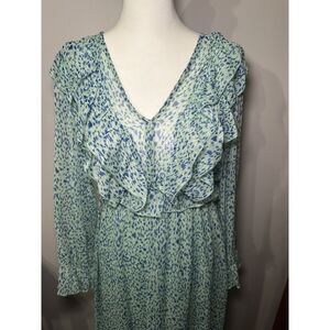 Womens Dresses Zara Ruffled Floral Print Dress Zara Dresses Zara Ruffled  Midi Dress Size Xs Blue